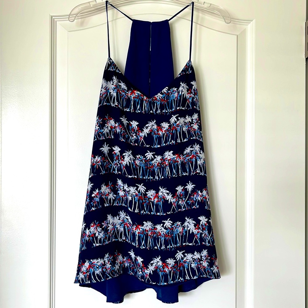 Express Reversible Lined Cami - Blue Palm Print